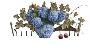 Hydrangeas In Vase Vinyl Car Decal Sticker – Waterproof & UV-Resistant 8"