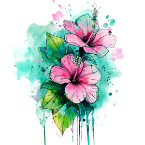 Hibiscus Flowers Vinyl Car Decal Sticker – Waterproof & UV-Resistant 8" Hibiscus Flowers Vinyl Car Decal Sticker – Waterproof & UV-Resistant 8"