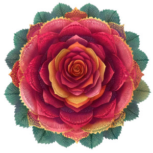 Stylized Rose Vinyl Car Decal Sticker – Waterproof & UV-Resistant 8"