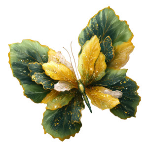 Leaf Butterfly Vinyl Car Decal Sticker – Waterproof & UV-Resistant 8"