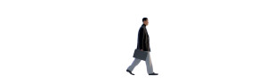 Silhouetted Businessman Walking Vinyl Car Decal Sticker – Waterproof & UV-Resistant 8"