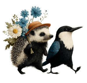 Hedgehog In Hat Vinyl Car Decal Sticker – Waterproof & UV-Resistant 8"