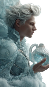 Ethereal Aquarius Man Vinyl Car Decal Sticker – Waterproof & UV-Resistant 8"