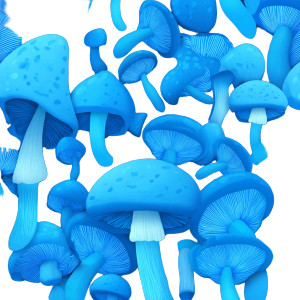 Blue Cartoon Mushroom Vinyl Car Decal Sticker – Waterproof & UV-Resistant 8"