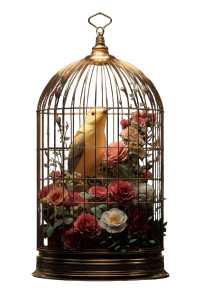 Golden Bird Cage Vinyl Car Decal Sticker – Waterproof & UV-Resistant 8" Golden Bird Cage Vinyl Car Decal Sticker – Waterproof & UV-Resistant 8"