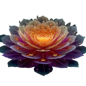 Glowing Fractal Flower Vinyl Car Decal Sticker – Waterproof & UV-Resistant 8"