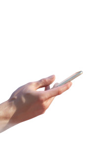 Hand Holding Smartphone V4 Vinyl Car Decal Sticker – Waterproof & UV-Resistant 8"