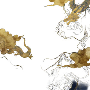 Golden Chinese Dragon V17 Vinyl Car Decal Sticker – Waterproof & UV-Resistant 8"