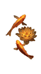 Flame Koi Lotus Vinyl Car Decal Sticker – Waterproof & UV-Resistant 8"
