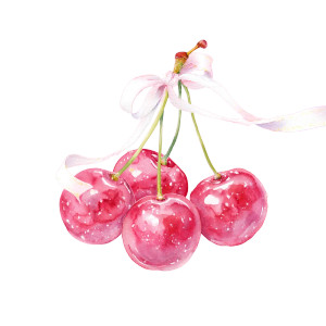 Pink Cherries Clipart Vinyl Car Decal Sticker – Waterproof & UV-Resistant 8"