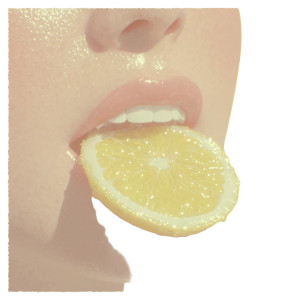 Lips Savoring Lemon Vinyl Car Decal Sticker – Waterproof & UV-Resistant 8"