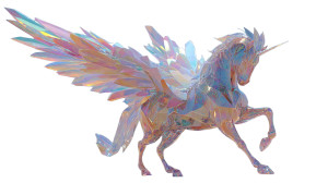Crystal Winged Unicorn Vinyl Car Decal Sticker – Waterproof & UV-Resistant 
