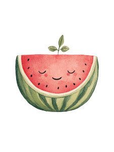 Happy Watermelon Cartoon Vinyl Car Decal Sticker – Waterproof & UV-Resistant 8"