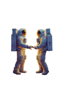 Astronauts Peace Moon Vinyl Car Decal Sticker – Waterproof & UV-Resistant 8"