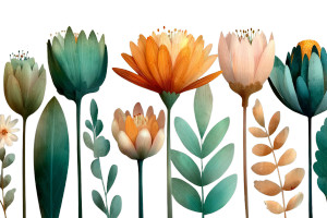 Spring Flowers Clipart Vinyl Car Decal Sticker – Waterproof & UV-Resistant 8"