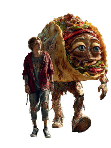 Anthropomorphic Taco Walk Vinyl Car Decal Sticker – Waterproof & UV-Resistant 8"