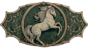 Wooden Horse Sign Vinyl Car Decal Sticker – Waterproof & UV-Resistant 8"