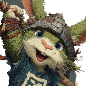 Anthropomorphic Rabbit Warrior V2 Vinyl Car Decal Sticker – Waterproof & UV-Resistant 8"