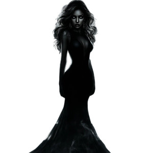Gothic Moonlit Woman Vinyl Car Decal Sticker – Waterproof & UV-Resistant 8"