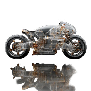 Steampunk Motorcycle Vinyl Car Decal Sticker – Waterproof & UV-Resistant 8"