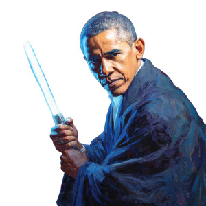 Obama With Lightsaber Vinyl Car Decal Sticker – Waterproof & UV-Resistant 8"