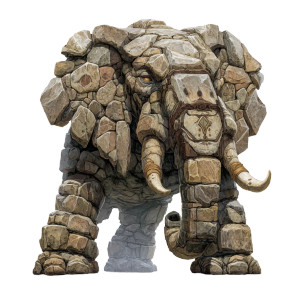 Stone Elephant Golem Vinyl Car Decal Sticker – Waterproof & UV-Resistant 8"