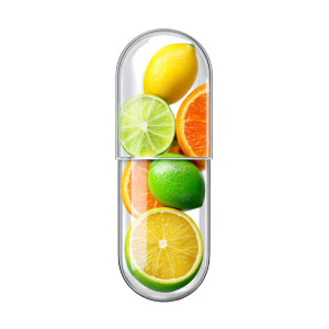 Fruit-Filled Transparent Pill Vinyl Car Decal Sticker – Waterproof & UV-Resistant 8"
