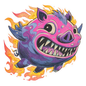 Chibi Flying Pig Vinyl Car Decal Sticker – Waterproof & UV-Resistant 8"