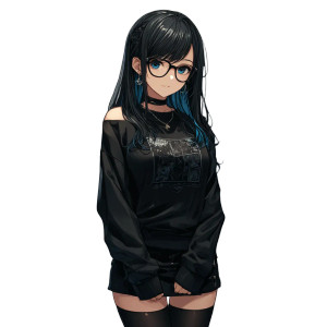 Anime Girl Portrait V70 Vinyl Car Decal Sticker – Waterproof & UV-Resistant 8"