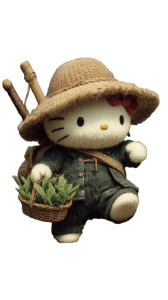 Hellokitty Tea Picker Vinyl Car Decal Sticker – Waterproof & UV-Resistant 8"