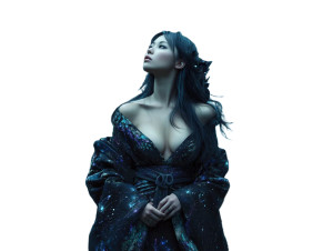 Cosmic Kimono Beauty Vinyl Car Decal Sticker – Waterproof & UV-Resistant 8"