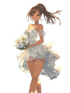 Radiant Anime Bride Vinyl Car Decal Sticker – Waterproof & UV-Resistant 8"