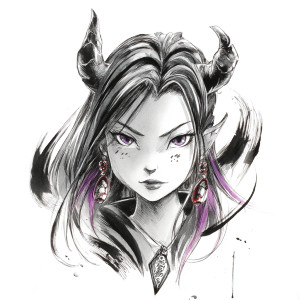 Opera Tiefling V2 Vinyl Car Decal Sticker – Waterproof & UV-Resistant 8"