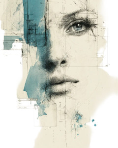 Fragmented Female Face Vinyl Car Decal Sticker – Waterproof & UV-Resistant 8"
