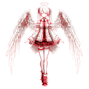 Anime Angel Pixel Vinyl Car Decal Sticker – Waterproof & UV-Resistant 8"