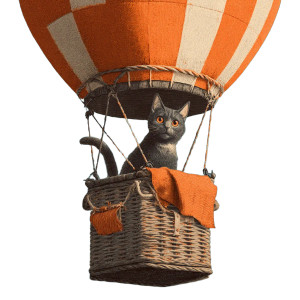 Cat In Balloon V2 Vinyl Car Decal Sticker – Waterproof & UV-Resistant 8"