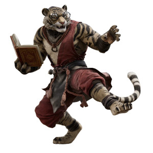 Warrior Tiger Scholar Vinyl Car Decal Sticker – Waterproof & UV-Resistant 8"