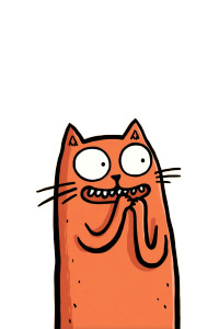 Funny Cat Bites Vinyl Car Decal Sticker – Waterproof & UV-Resistant 8"