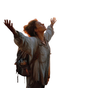 Mountain Sunrise Silhouette Vinyl Car Decal Sticker – Waterproof & UV-Resistant 8"