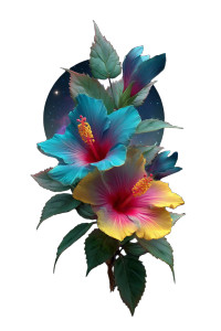 Hibiscus Flower Painting Vinyl Car Decal Sticker – Waterproof & UV-Resistant 8"