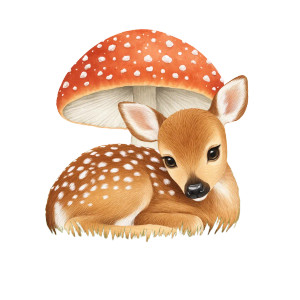 Tiny Fawn Resting Vinyl Car Decal Sticker – Waterproof & UV-Resistant 8"