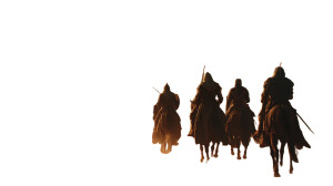 Crusader Battle Scene Vinyl Car Decal Sticker – Waterproof & UV-Resistant 8"