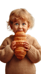 Joyful Croissant Bite Vinyl Car Decal Sticker – Waterproof & UV-Resistant 8"