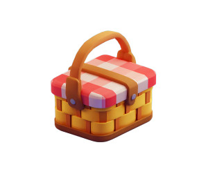 Picnic Basket Icon V2 Vinyl Car Decal Sticker – Waterproof & UV-Resistant 8"