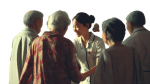 Caring Nurse Interaction Vinyl Car Decal Sticker – Waterproof & UV-Resistant 8"