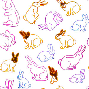 Neon Rabbit Vinyl Car Decal Sticker – Waterproof & UV-Resistant 8"
