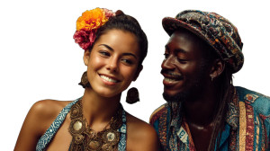 Colorful Garden Duo Vinyl Car Decal Sticker – Waterproof & UV-Resistant 8"