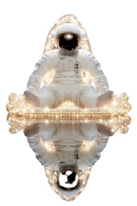 Astronaut Robot Mirror Vinyl Car Decal Sticker – Waterproof & UV-Resistant 8"