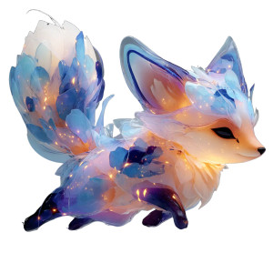 Holographic Fox Mascot Vinyl Car Decal Sticker – Waterproof & UV-Resistant 8"