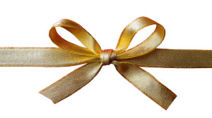 Golden Ribbon Bow Vinyl Car Decal Sticker – Waterproof & UV-Resistant 8"